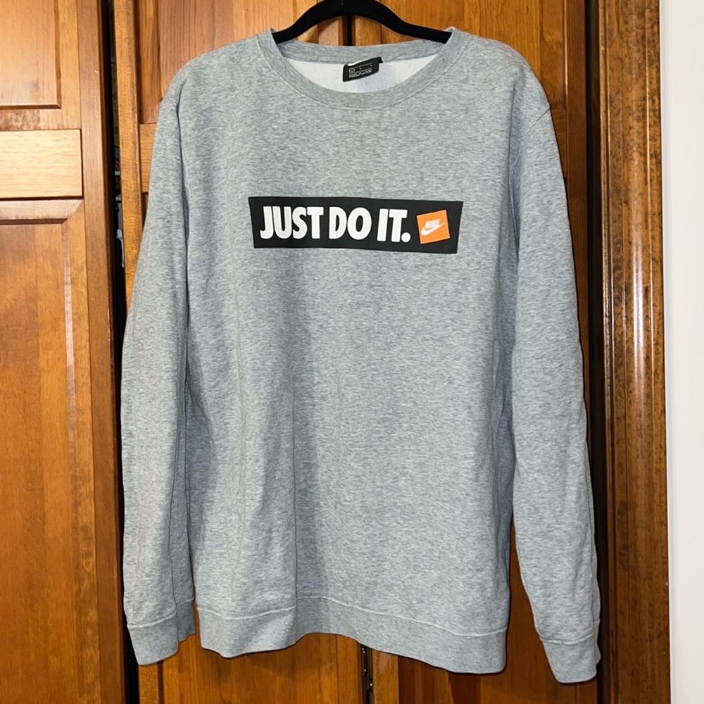 Nike “Just Do It” Grey Crewneck Sweatshirt